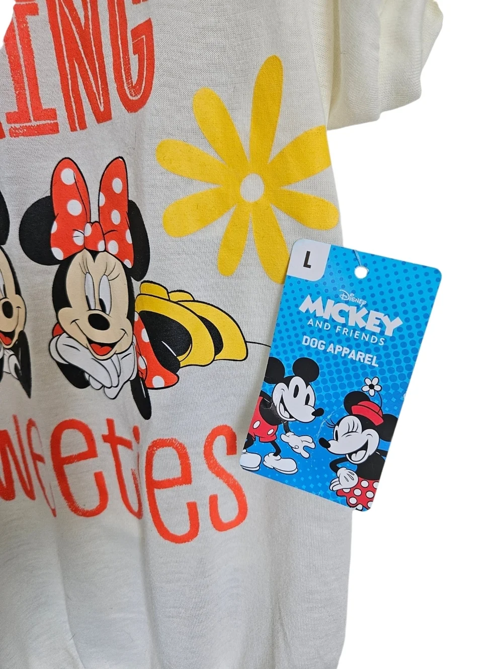 NWT Disney Spring Sweeties Mickey and Minnie Mouse Dog T-shirt, Size Large